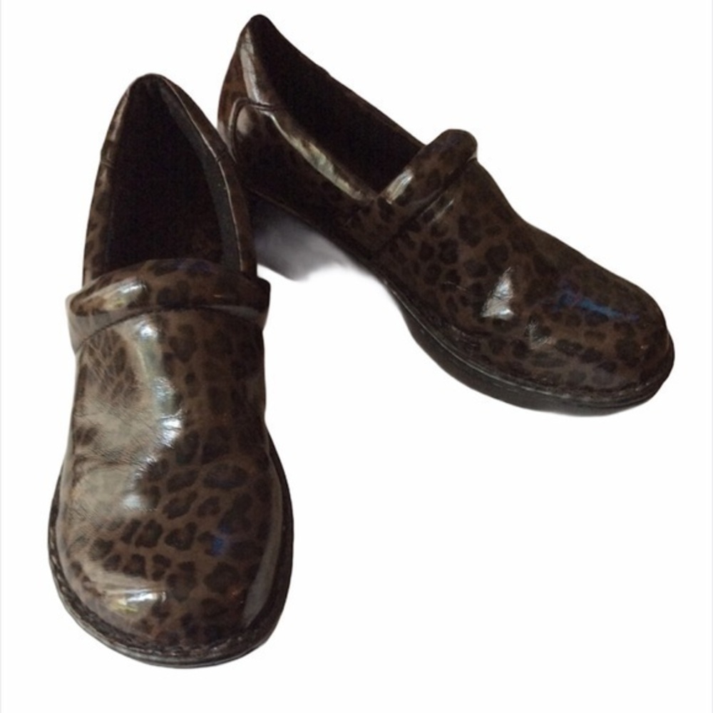 BOC Animal Print Clogs Patent Cheetah Print Sz 9
